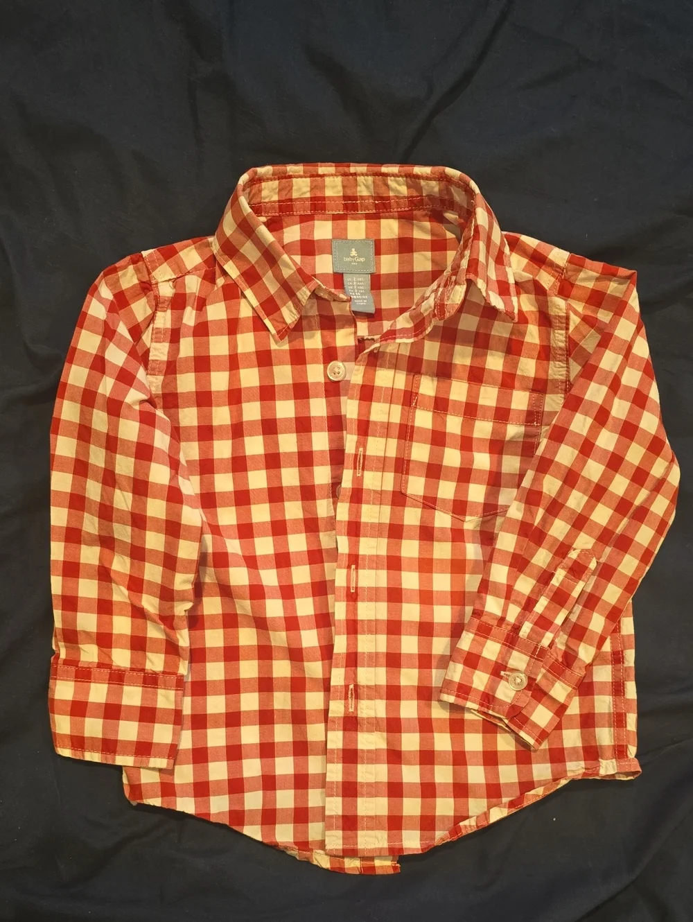 GAP Red & White Gingham Button-Down Shirt